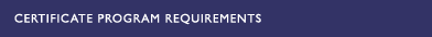 CERTIFICATE PROGRAM REQUIREMENTS
